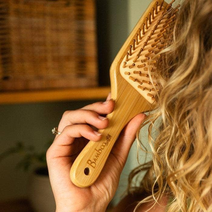 Bamboo Paddle Hairbrush - Square | Earth Day Bestseller