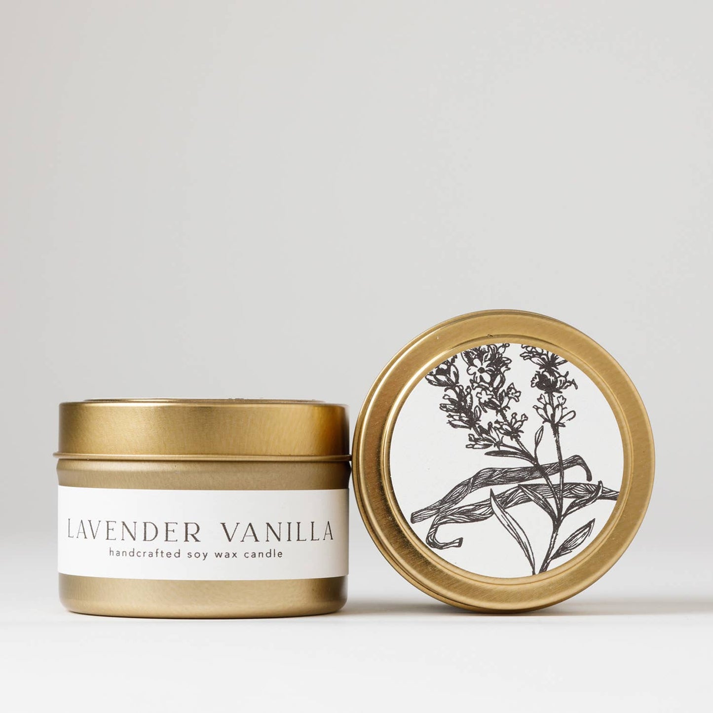 Lavender Vanilla Tin Soy Candle | summer garden