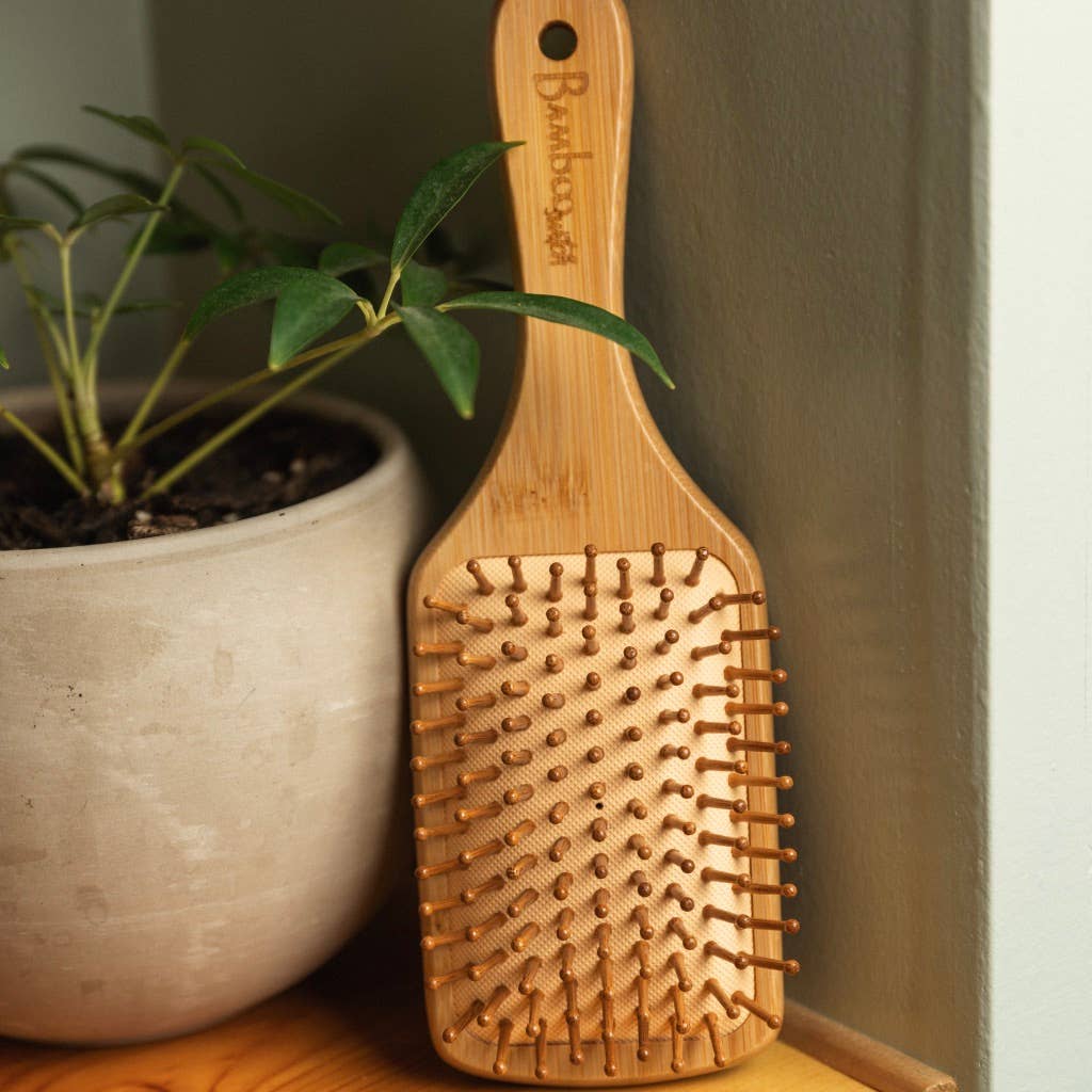 Bamboo Paddle Hairbrush - Square | Earth Day Bestseller