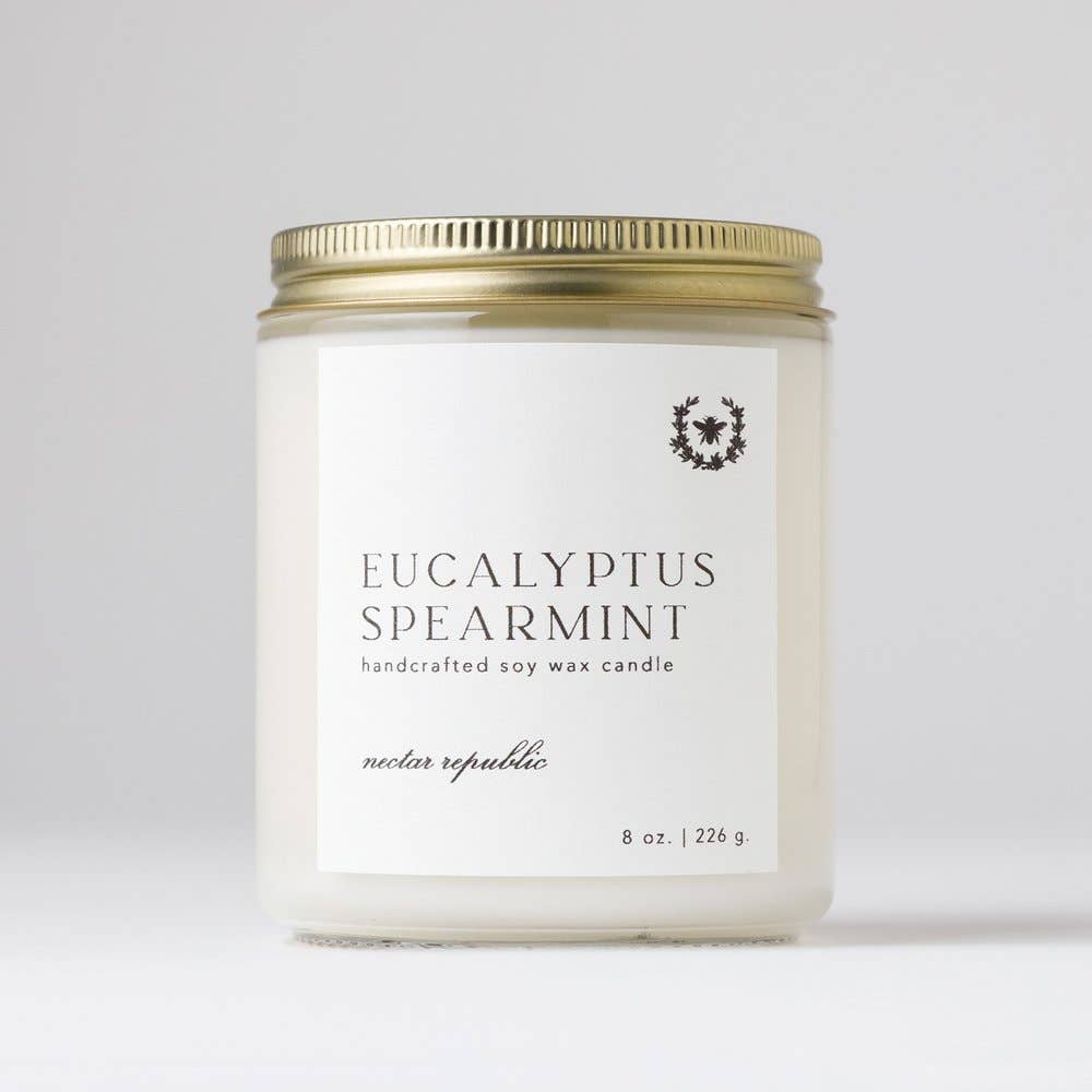 Eucalyptus + Spearmint Tin Soy Candle | summer garden