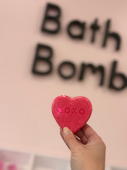 Pink Conversation Heart Bath Bomb