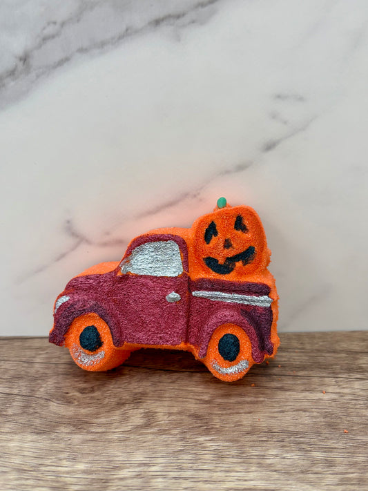 Hayrack Ride Bath Bomb - fun and festive bath handmade bath bomb - Hand Painted Fall shaped bath bomb