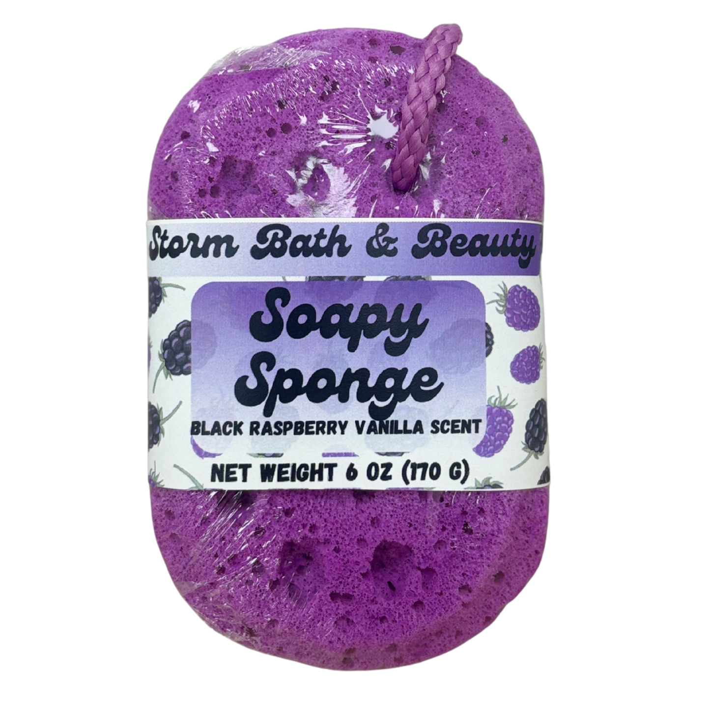 Soapy Sponge –  Black Raspberry Vanilla - Exfoliating Soap-Infused Body Sponge
