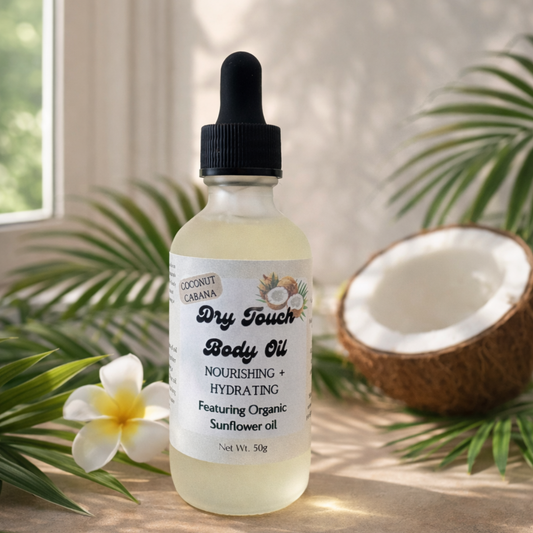 Coconut Cabana Body Oil – Lightweight Dry Touch Moisturizing Oil with Organic Sunflower Oil