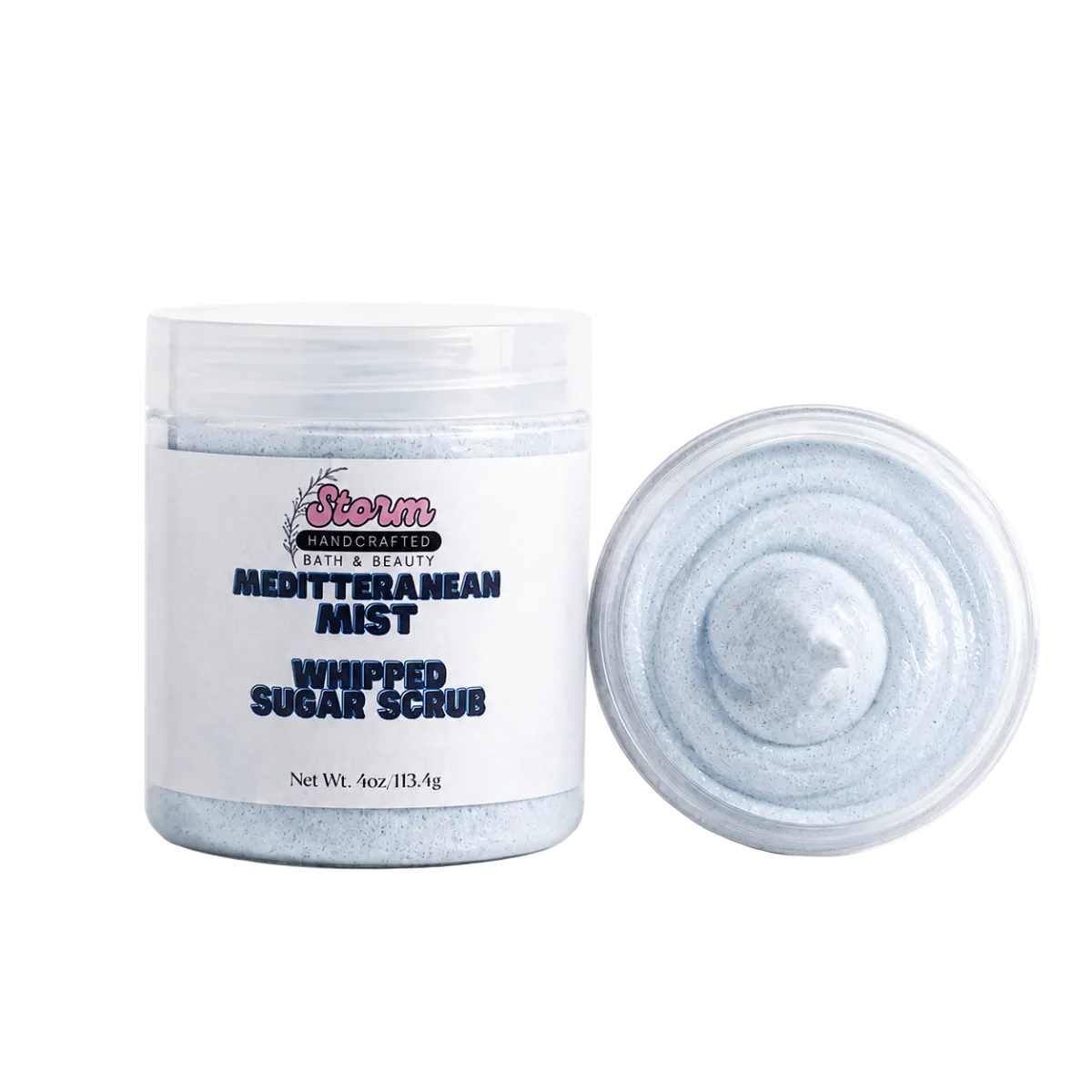 Mediterranean Mist Whipped Sugar Scrub – Bergamot & Olive Leaf Body Polish