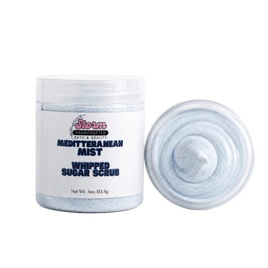 Mediterranean Mist Whipped Sugar Scrub – Bergamot & Olive Leaf Body Polish