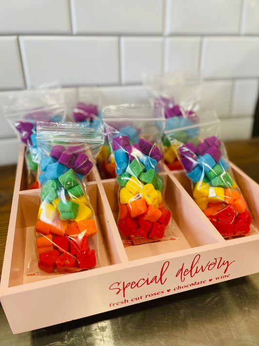 Rainbow Hearts Micro Mini Bath Bombs