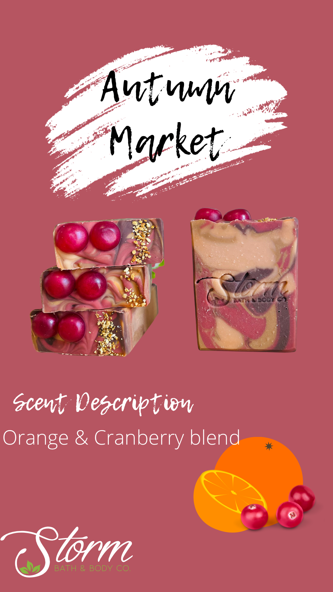 Autumn Market: Cranberry Orange Artisan Soap