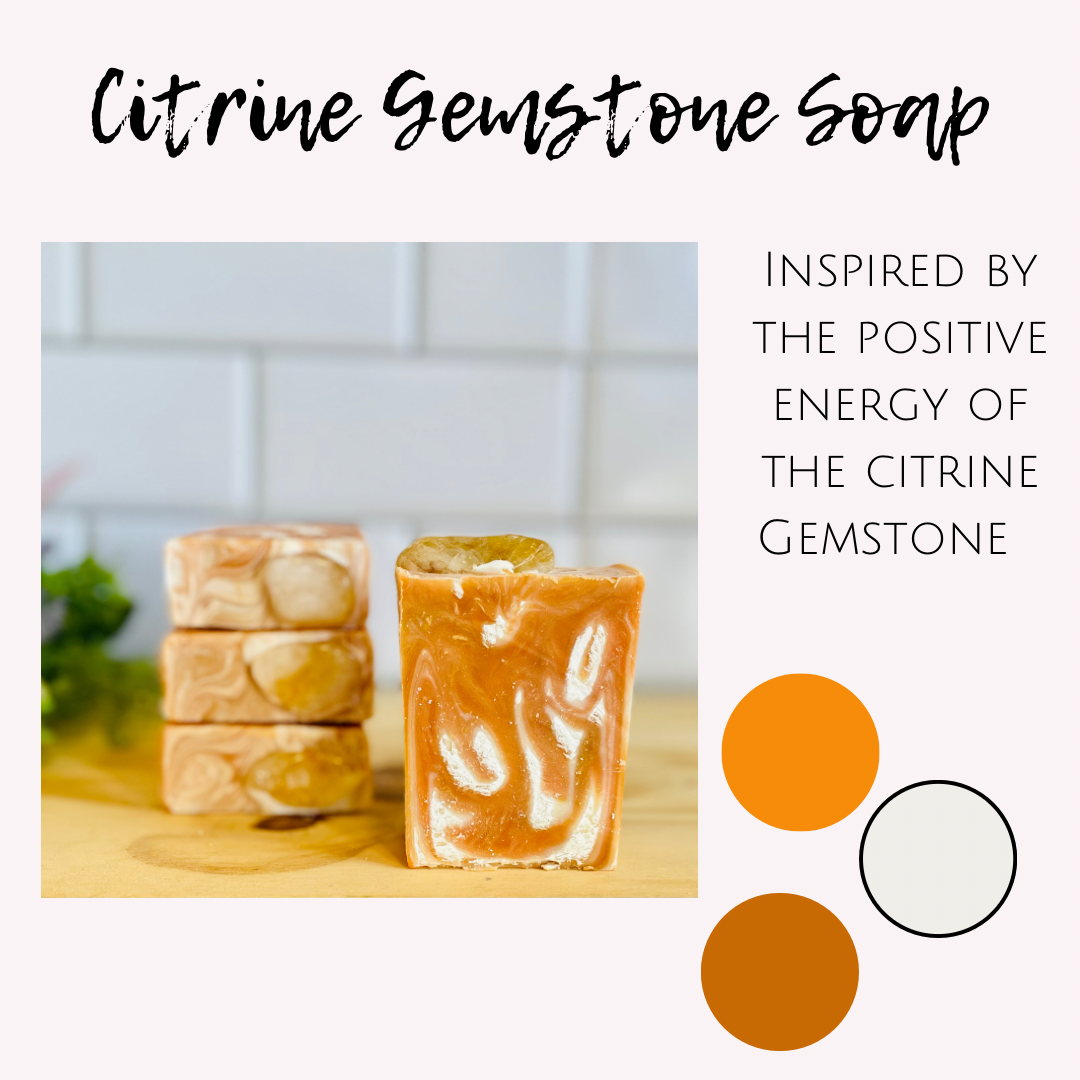 Citrine Gemstone Artisan Cold Process Soap